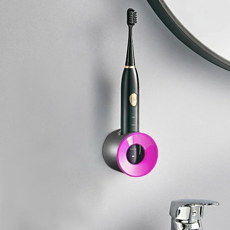 Wall Mounted Toothbrush Holder Self Adhesive Bathroom Organizer Space Saving Rack