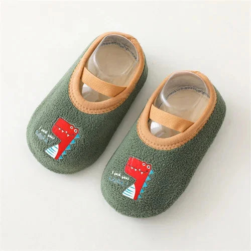 Newborn Baby Cartoon Shoes Anti Slip Rubber Sole First Walker Slippers
