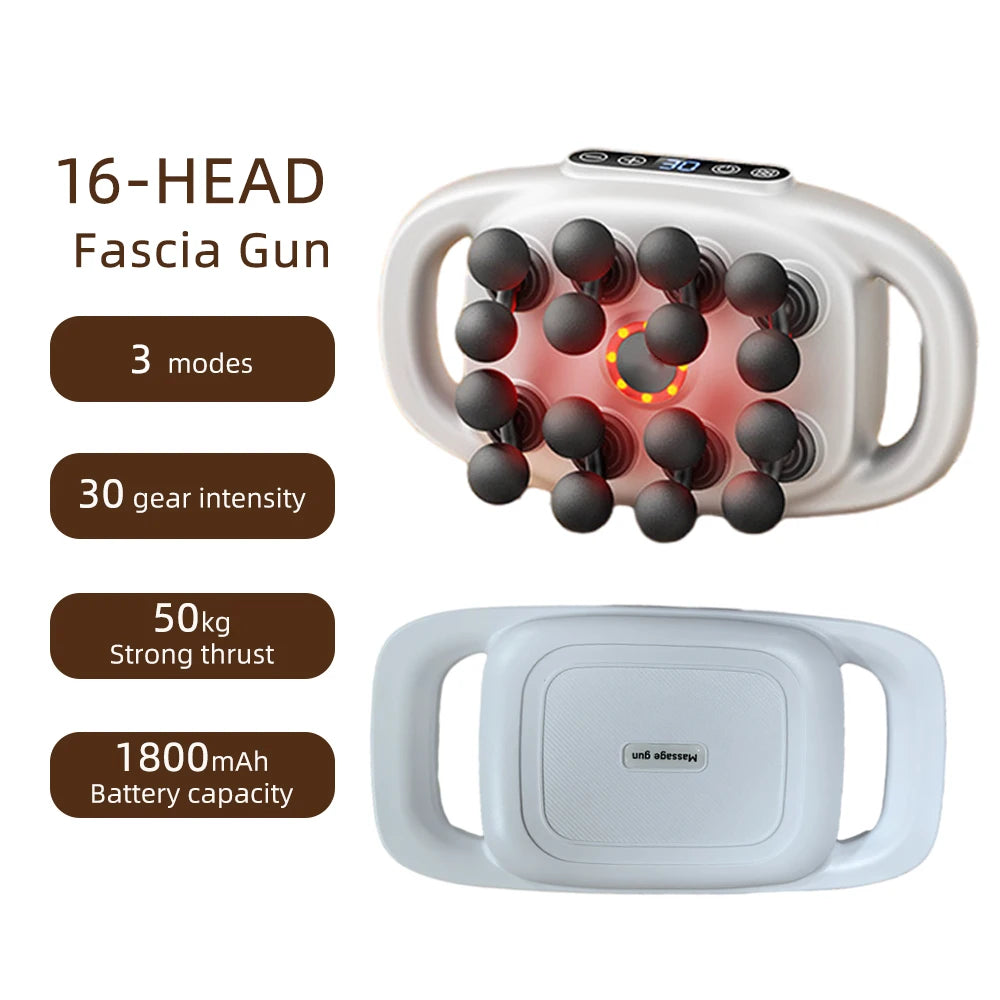 42 Heads Massage Gun Deep Tissue Muscle Massager High Frequency Body Fascia Gun for Back Neck Shoulder