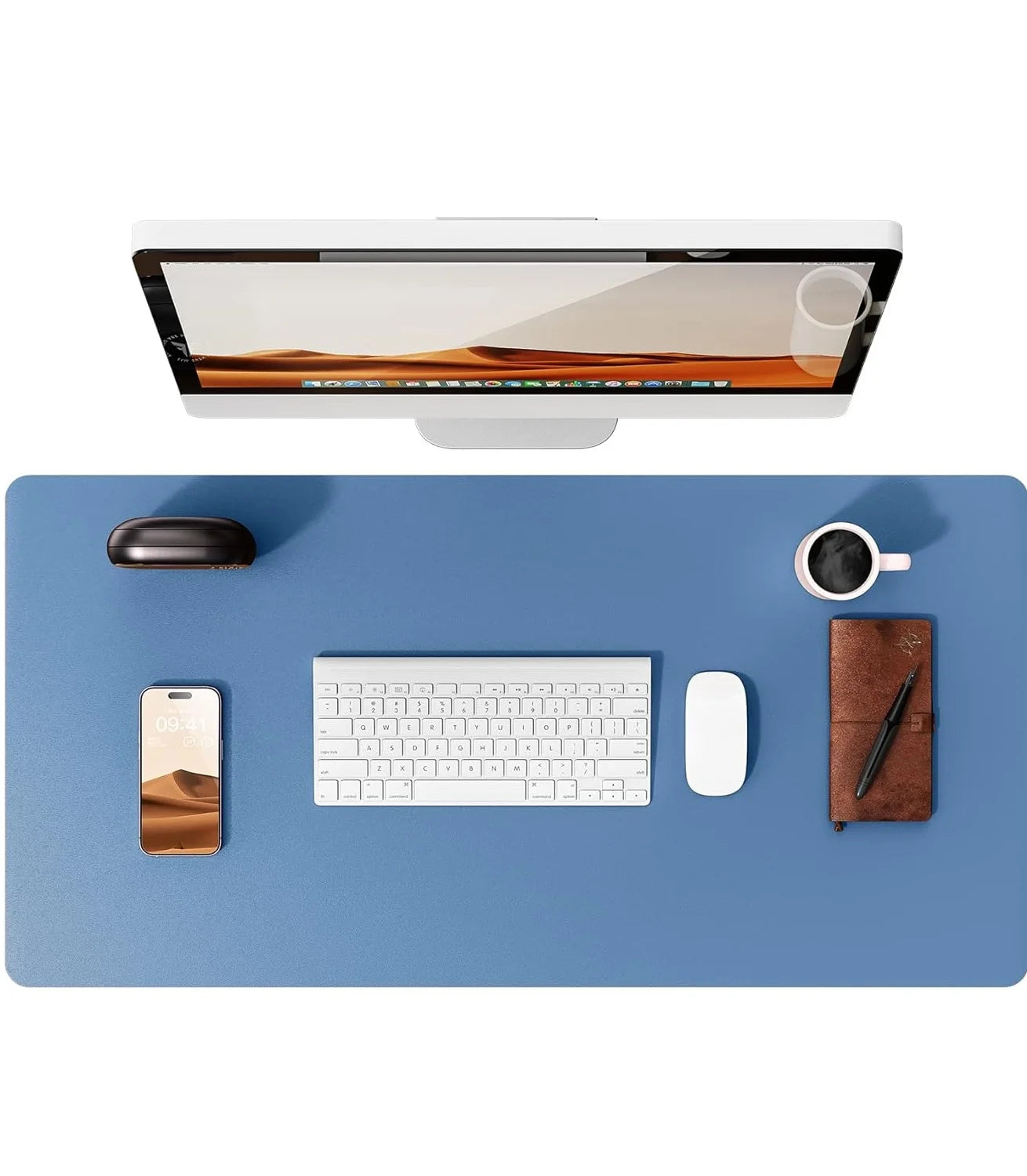 Large PU Leather Desk Mat Mouse Pad Non Slip Office Laptop Desk Protector