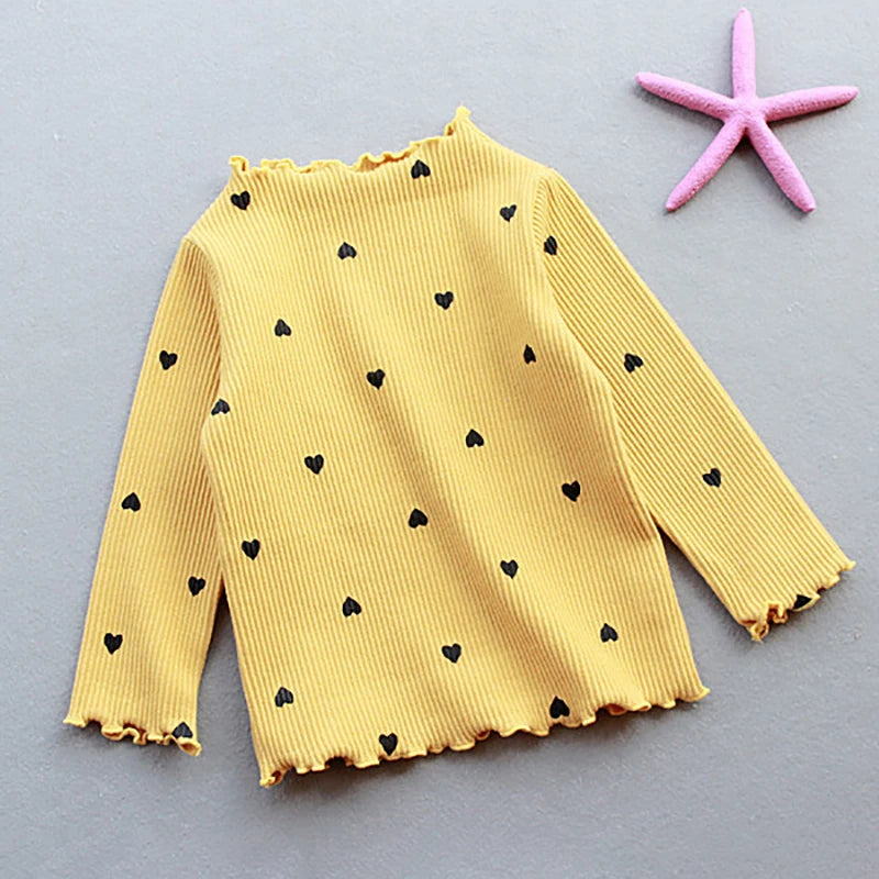 Girls Love Print Long Sleeve Cotton T Shirt