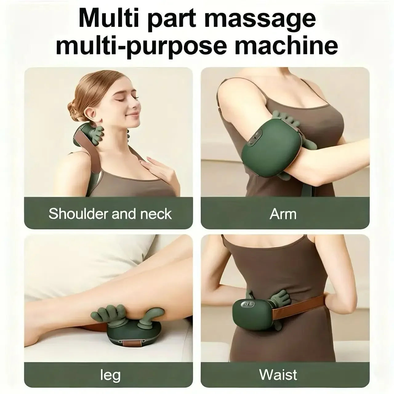 5-Finger Neck & Shoulder Massager with Heat Rechargeable Deep Tissue Kneading Massage Device for Pain Relief & Relaxation