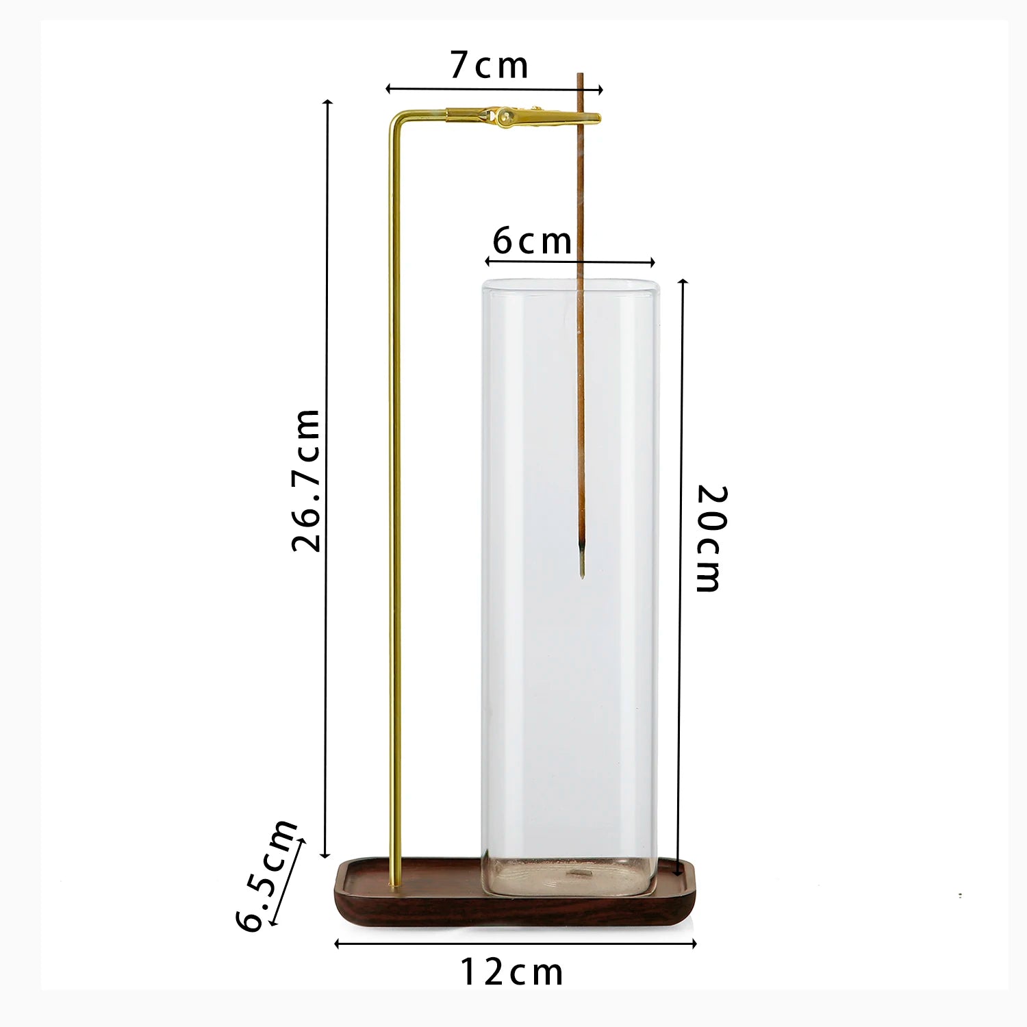 2 in 1 Incense Holder with Glass Ash Catcher and Stick Organizer