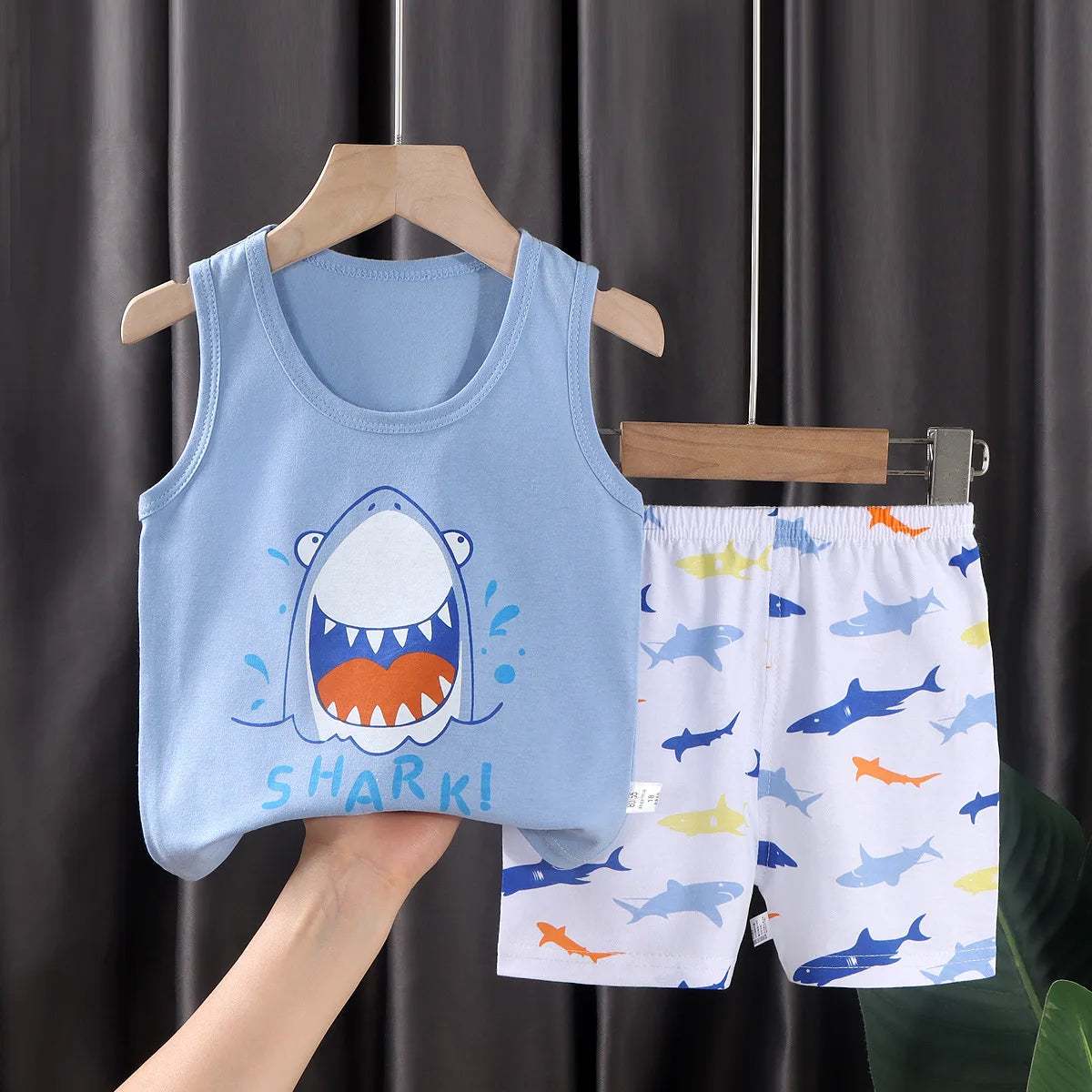 Kids Summer Sleeveless T Shirt and Shorts Set 2pcs