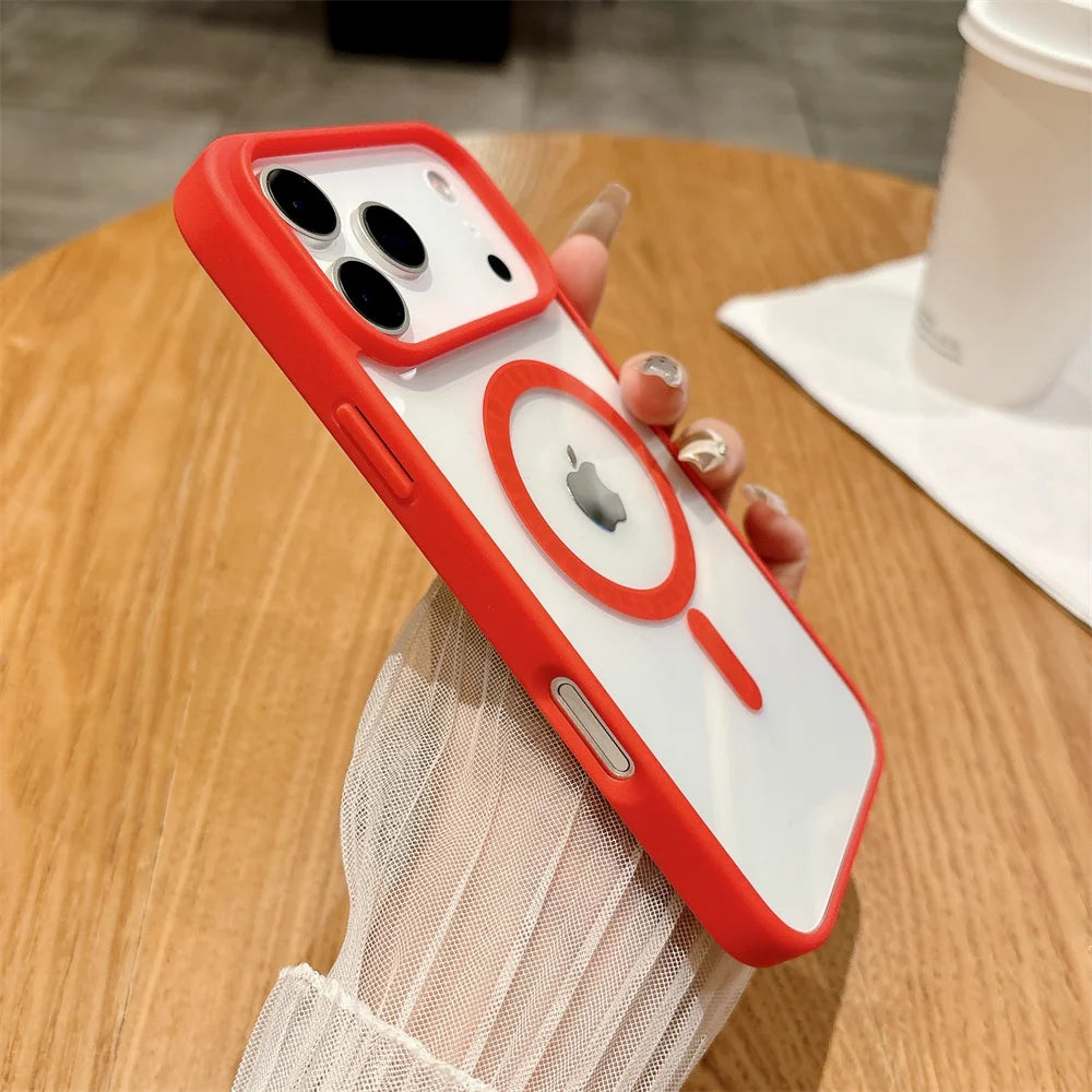 Magnetic Transparent Acrylic Shockproof iPhone Case