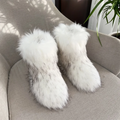 Women Fur Snow Boots Warm Mid Calf Winter Shoes