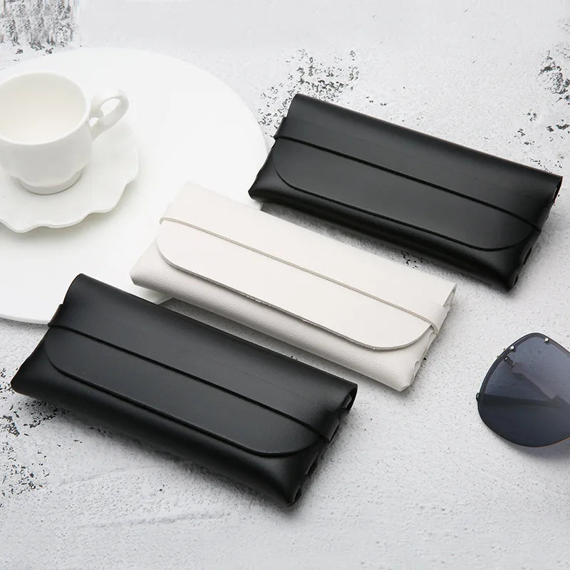 Soft Leather Glasses Case Stylish Travel Eyewear Pouch