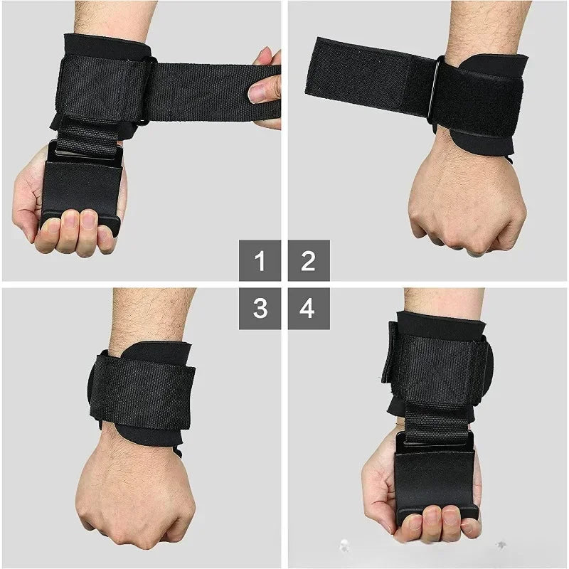 Weight Lifting Hooks Non Slip Straps for Deadlift Pull Up Fitness Training