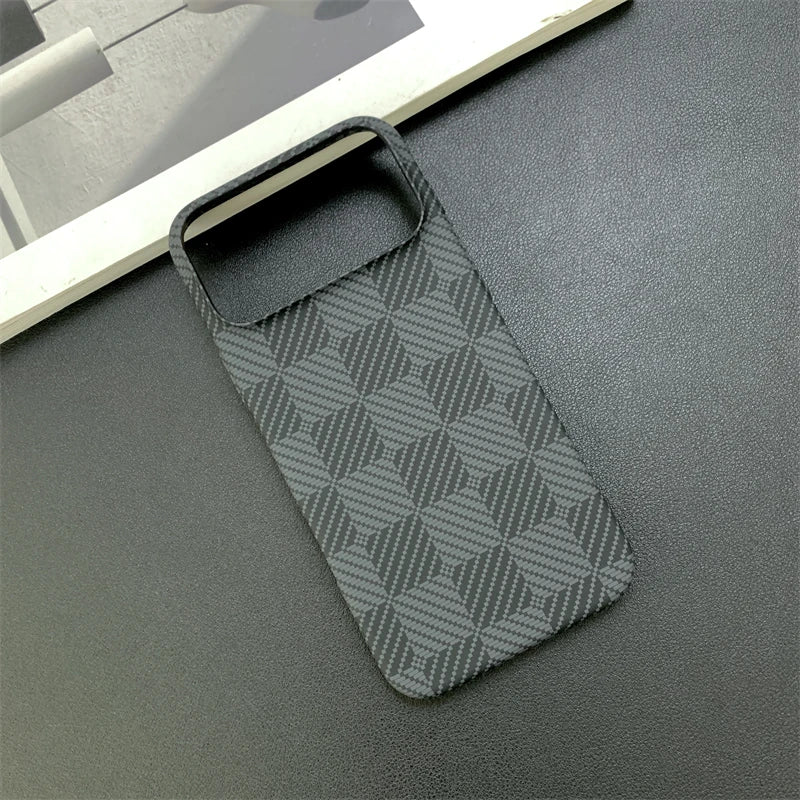 Carbon Fiber Chessboard Style Ultra Thin Bumper iPhone Case
