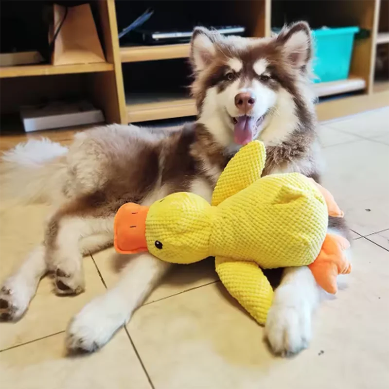 Duck Plush Dog Toy – Interactive Squeaky Chew Toy for Bored Dogs & Puppies