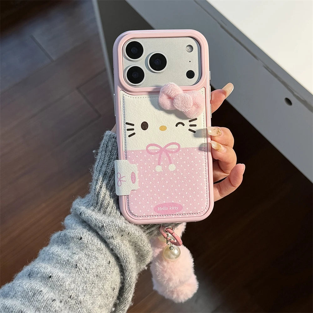 Candy Leather Cute Mini Sanrio Hello Kitty iPhone Case