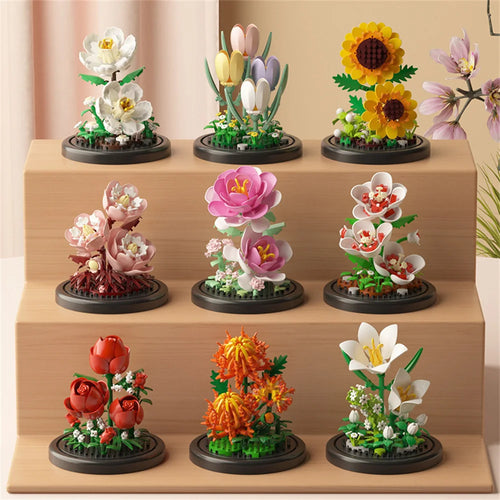 Eternal Flower Bouquet Building Blocks Bonsai Potted Plant DIY Model Toy Gift