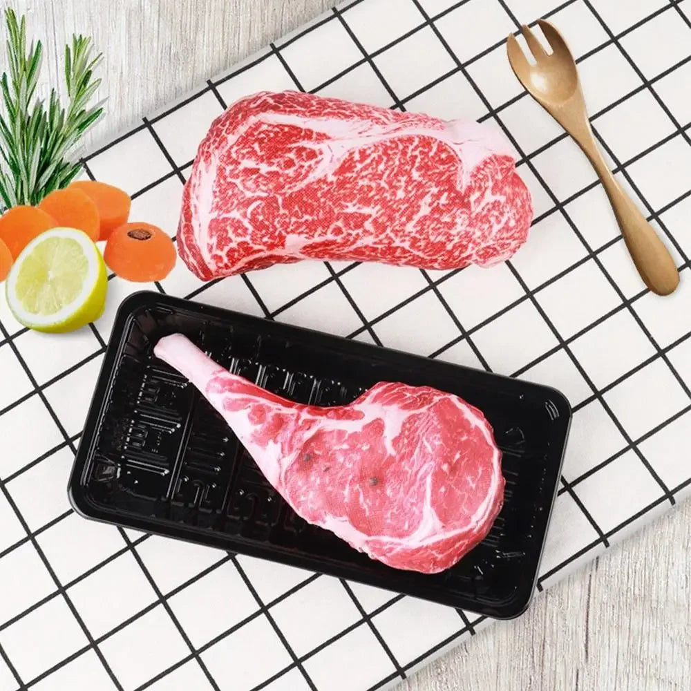 Squeaky Dog Chew Toy Steak Shape Bite Resistant Training Toy for Puppies