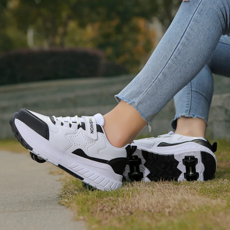 Kids Roller Skate Shoes 4 Wheel Casual Sports Sneakers