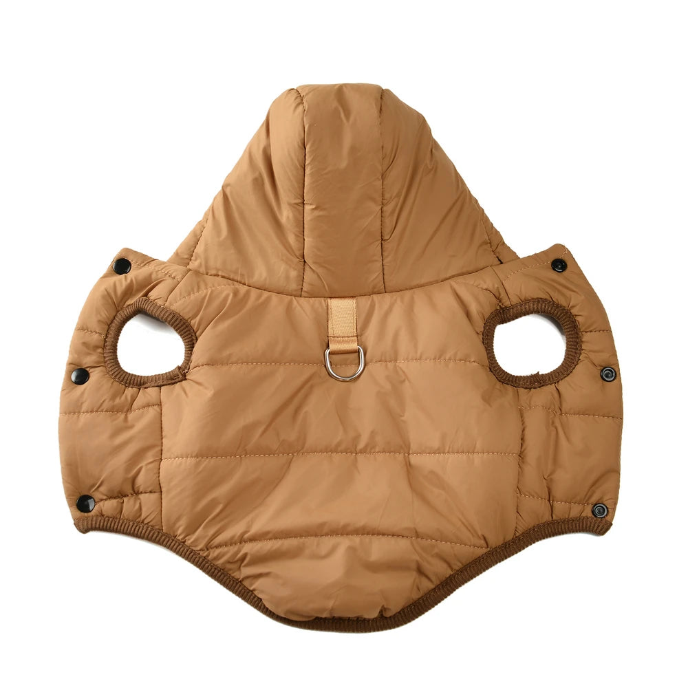 Warm Fleece Dog Coat Hoodie Winter Jacket with D Ring for Small Medium Dogs