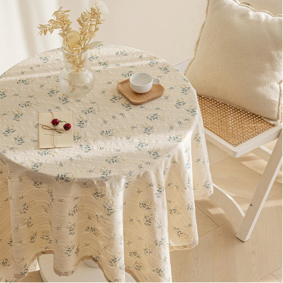 Daisy Cotton Floral Rectangle Tablecloth Kitchen Dining Table Cove