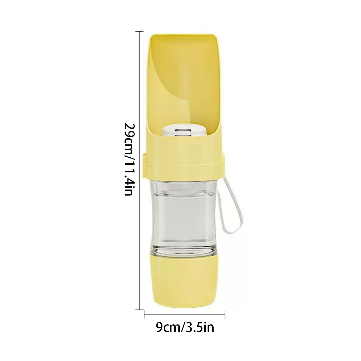 Portable Pet Water Bottle with Food Storage Dog Cat Travel Feeder Bowl