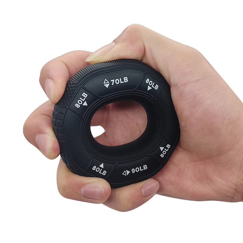 Silicone Hand Grip Strength Trainer 20–90LB Finger Forearm Exerciser Gym Grip Ring