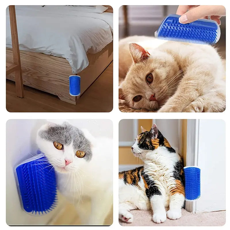 Cat Corner Scratcher Massage Comb with Catnip