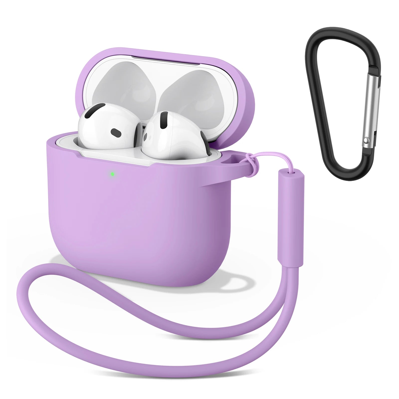AirPods 4 Silicone Case with Strap & Carabiner Shockproof Protective Cover
