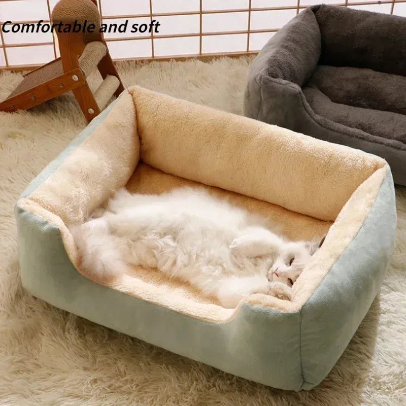 Winter Cat Bed Pet Cushion Basket House for Kittens