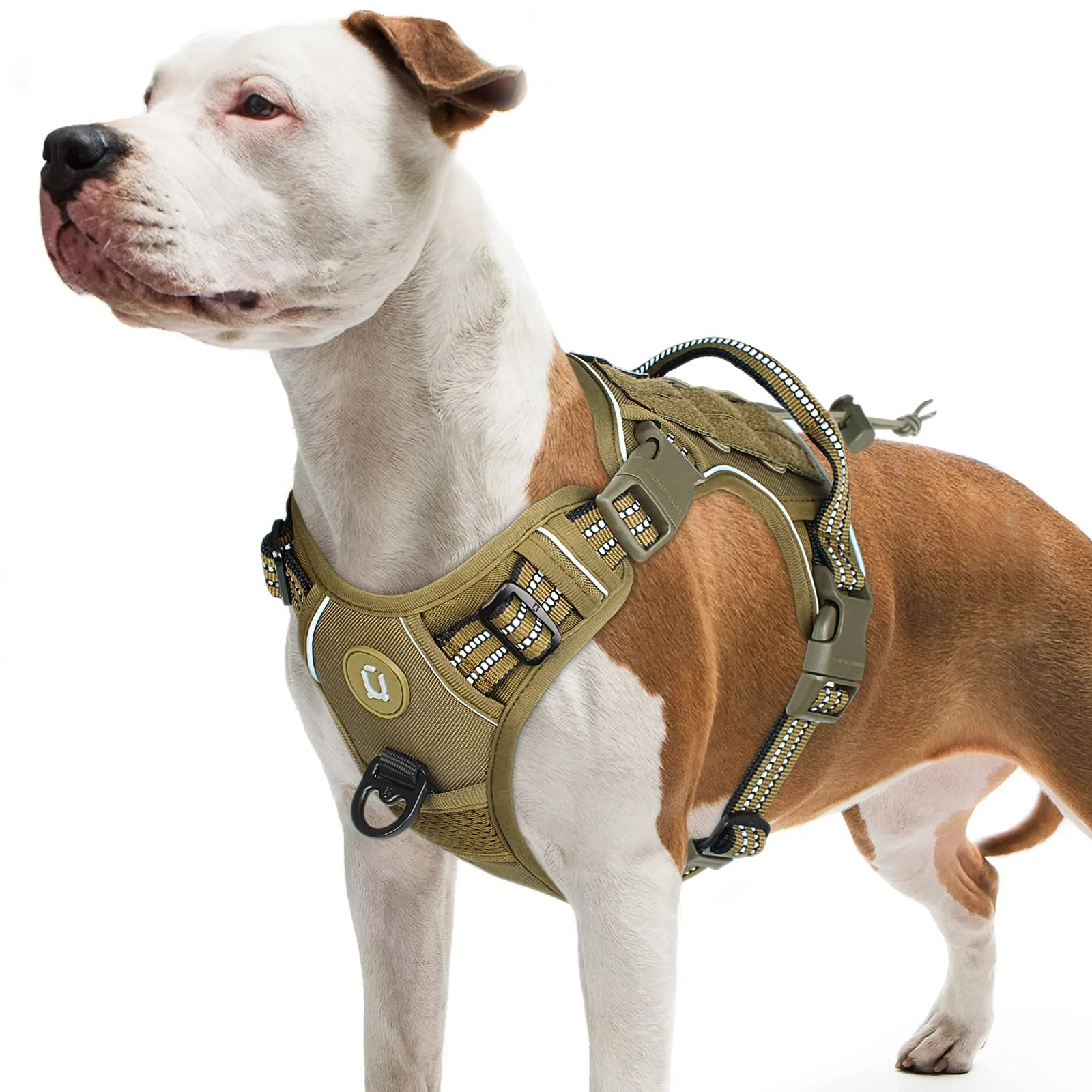 Tactical No Pull Dog Harness Adjustable Breathable MOLLE Vest for Medium Large Dogs