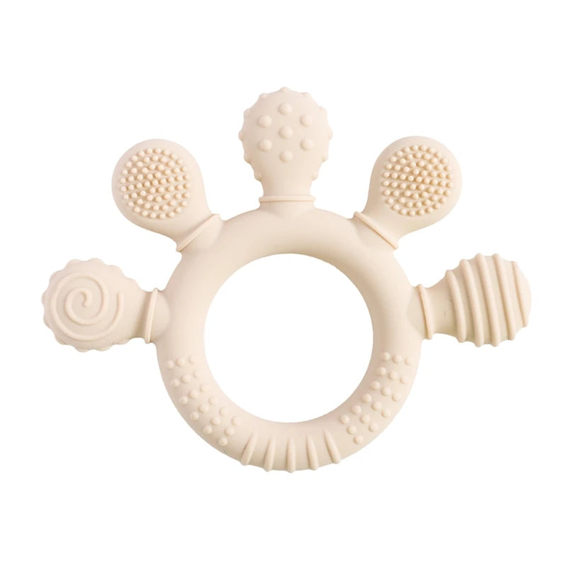 BPA Free Silicone Baby Teether Rattle Toy 0 12 Months