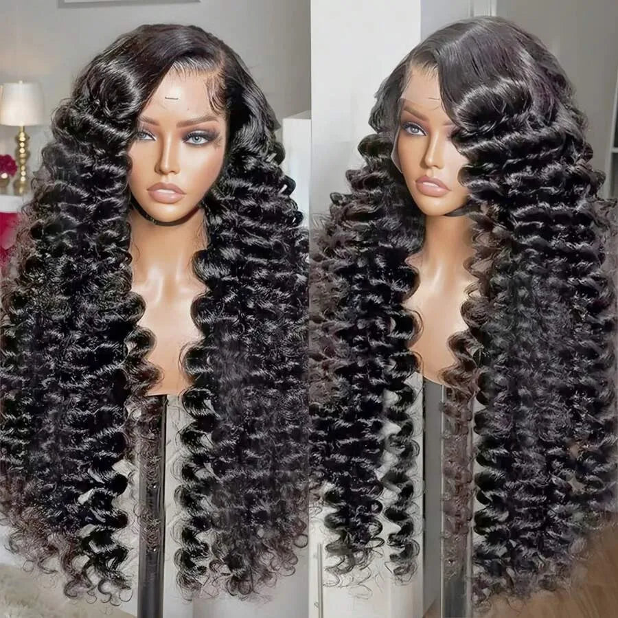 Loose Deep Wave Human Hair Wig – HD Lace Front Glueless Wig Natural Hairline