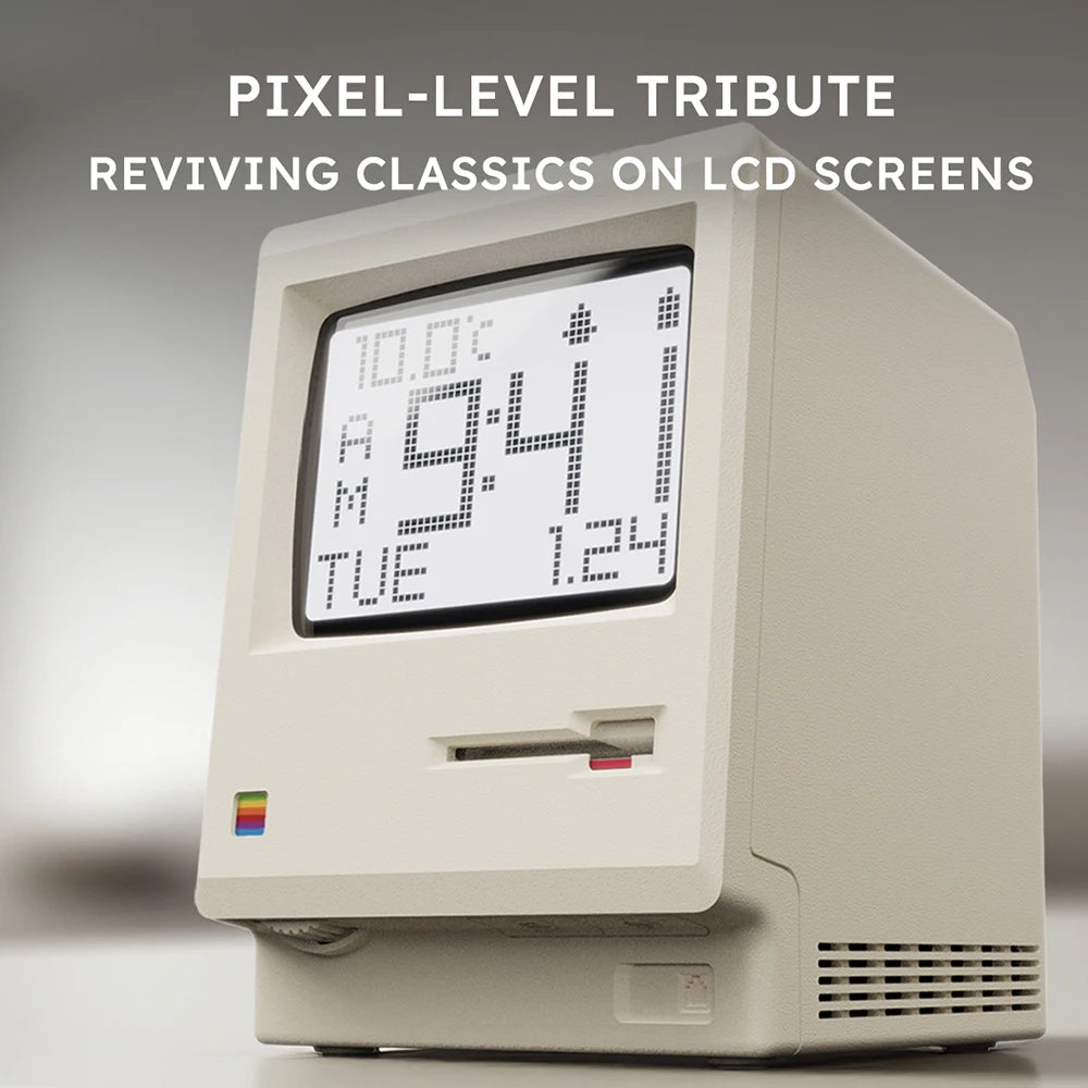 Retro Macintosh Alarm Clock Digital Desktop Ornament Classic Home Decor Clock