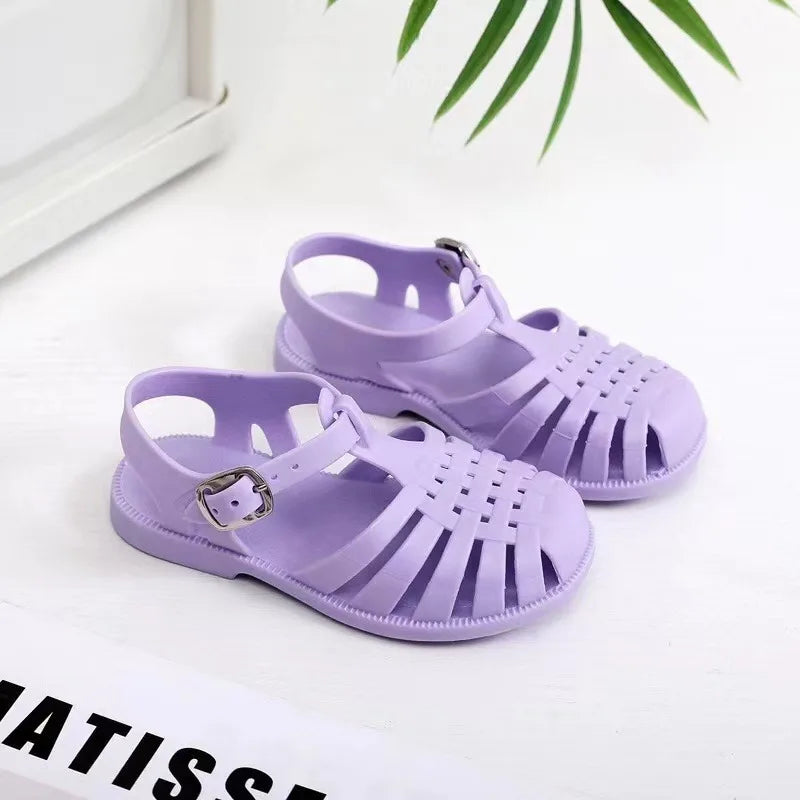 Kids Beach Sandals Soft Non Slip Jelly Gladiator Shoes for Boys & Girls