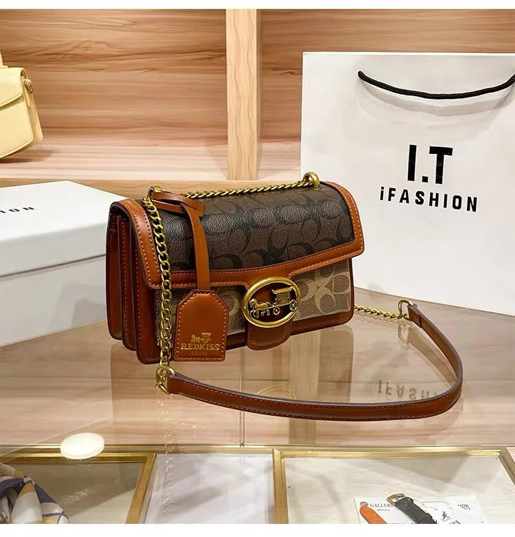 Women Minimalist Contrast Crossbody Box Bag
