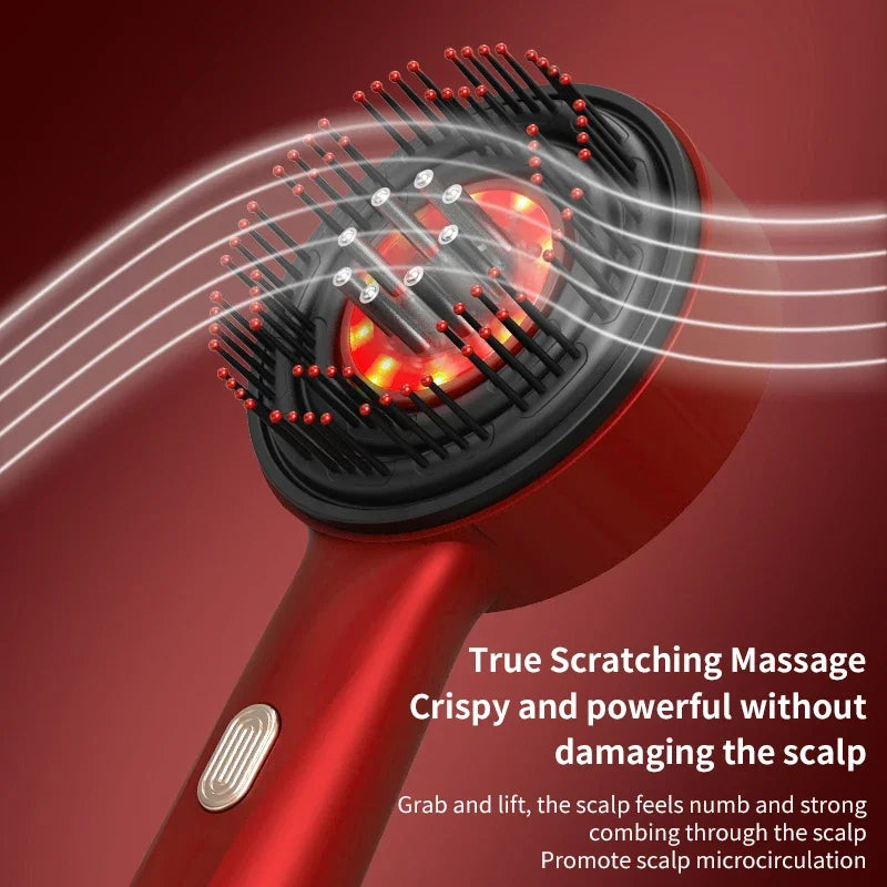 Electric Scalp Massage Comb with 630nm Infrared Light Oil Applicator Hair Care