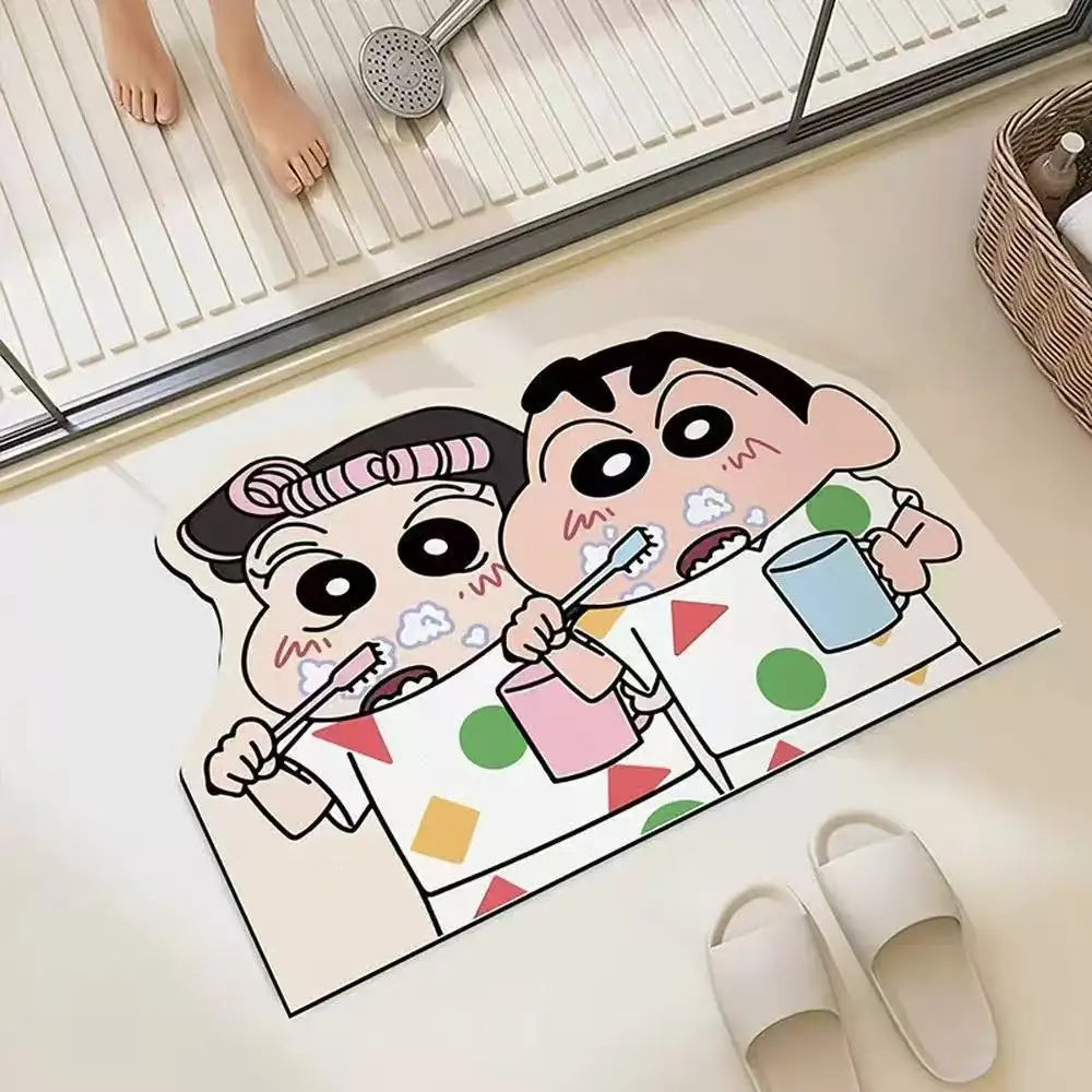 Cartoon Anime Quick Dry Water Absorbent Bath Mat Soft Comfortable Home Mat