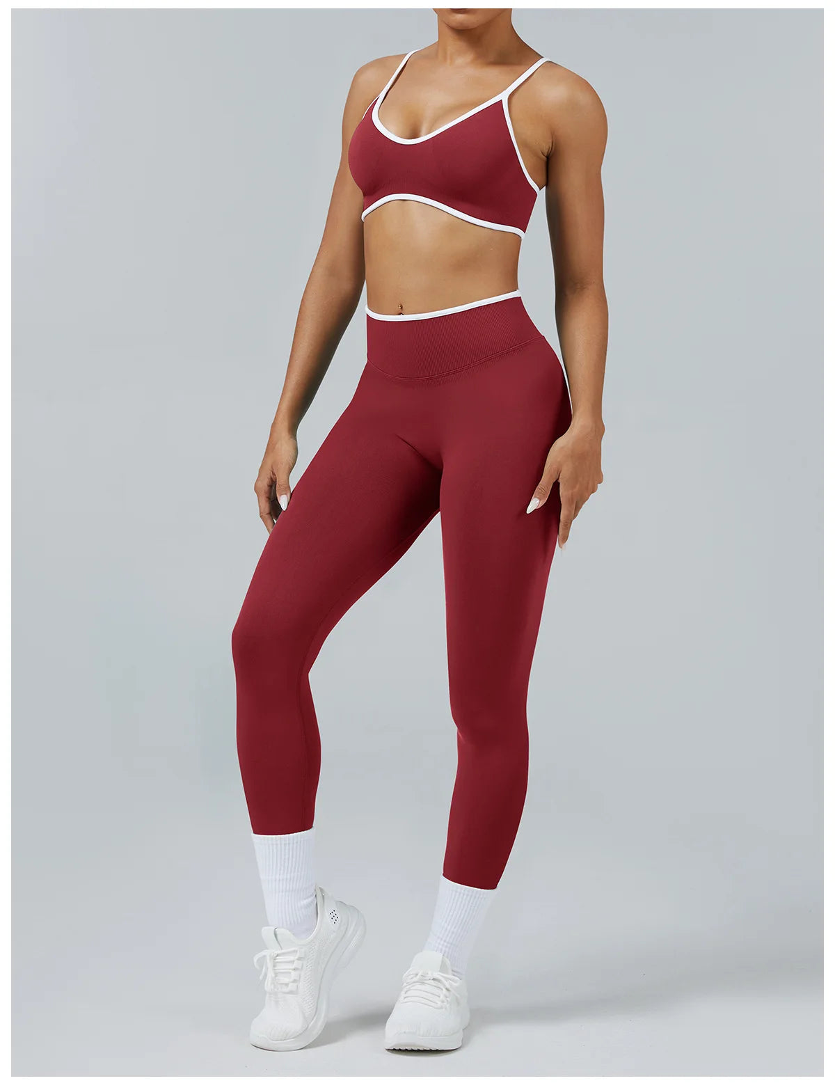 Color Block Yoga Set Women Sports Bra High Waist Shorts Gym Fitness Activewear