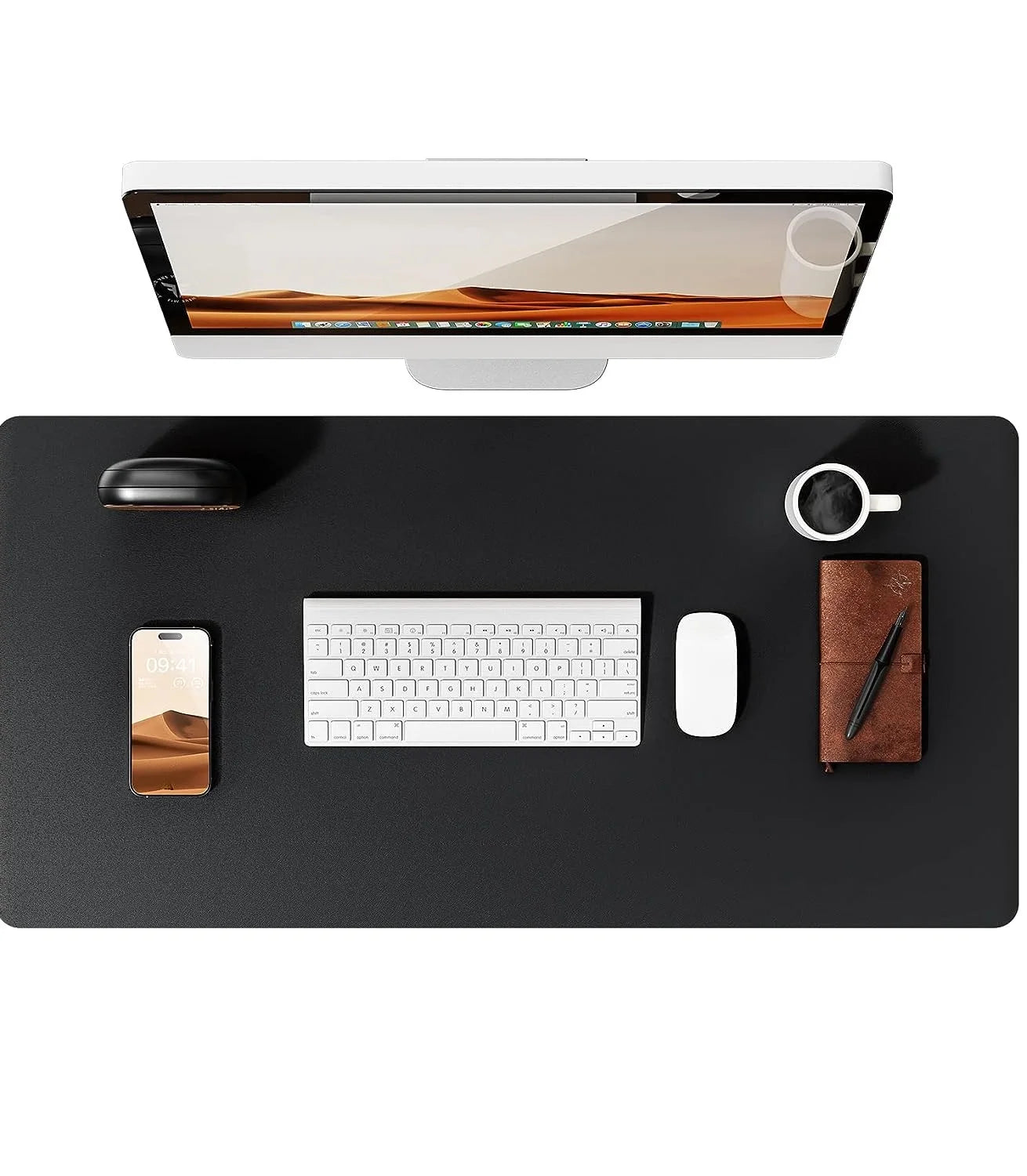 Large PU Leather Desk Mat Mouse Pad Non Slip Office Laptop Desk Protector