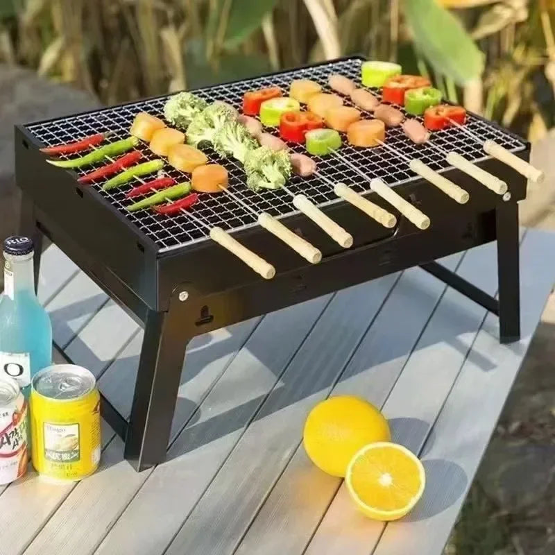 Portable Mini Charcoal BBQ Grill Foldable Outdoor Camping Picnic Barbecue Stove