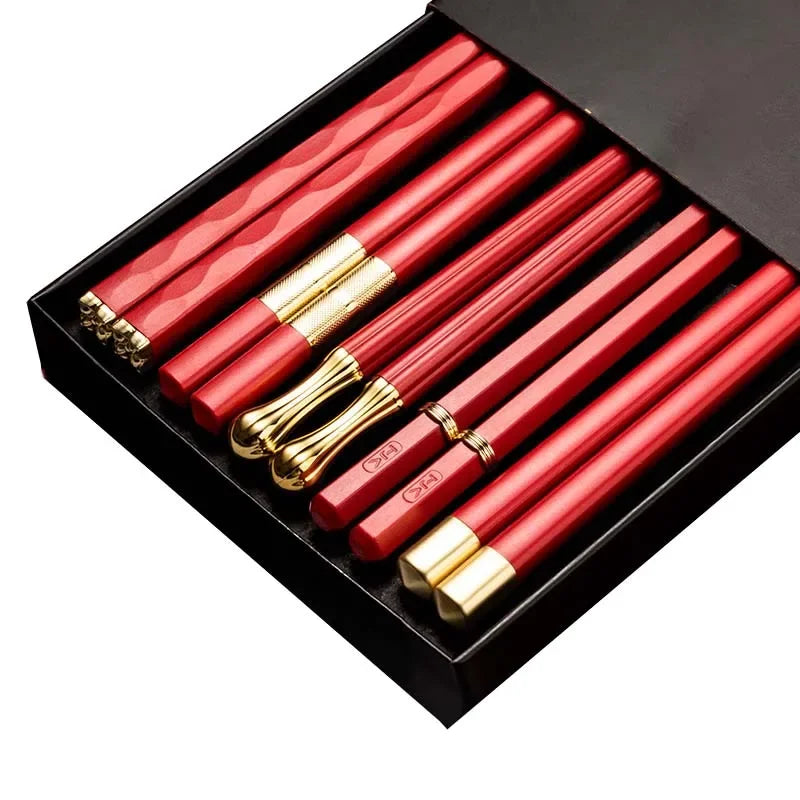 5 Pairs Japanese Non Slip Chopsticks Reusable Sushi Chopsticks Set for Home Restaurant and Hotel