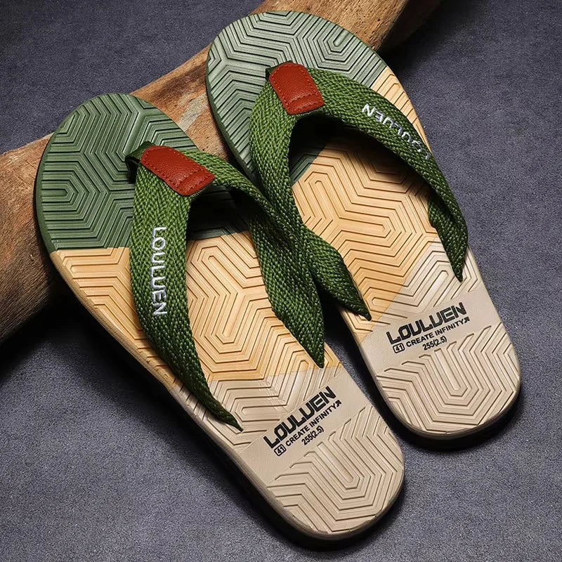 Men Flip Flops Summer Beach Sandals Breathable Anti Slip Casual Outdoor Slippers Lightweight Comfortable Thong Sandals