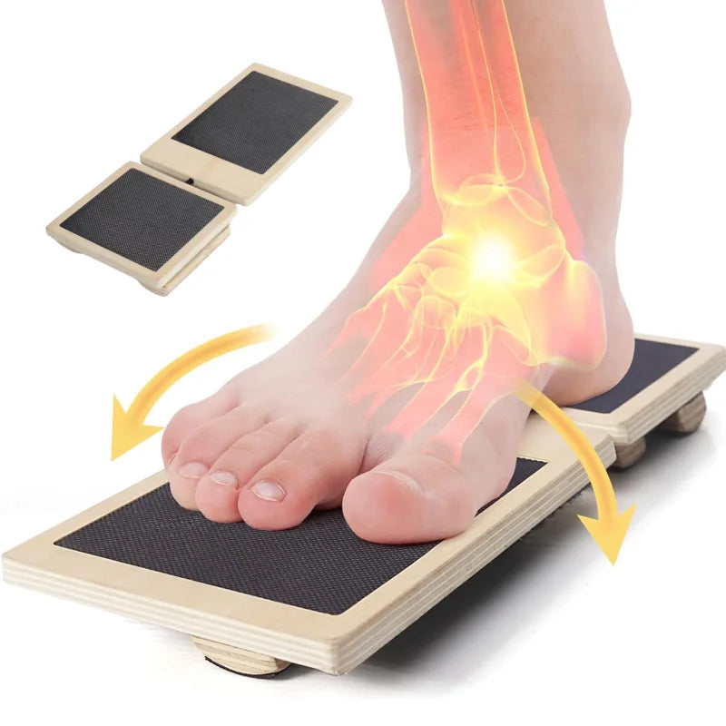 Wood Wobble Balance Board Ankle Strengthener for Physical Therapy
