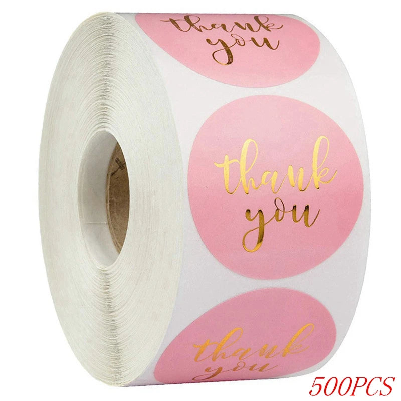Thank You Stickers Roll – Elegant Packaging Labels for Small Business & Gift Wrapping