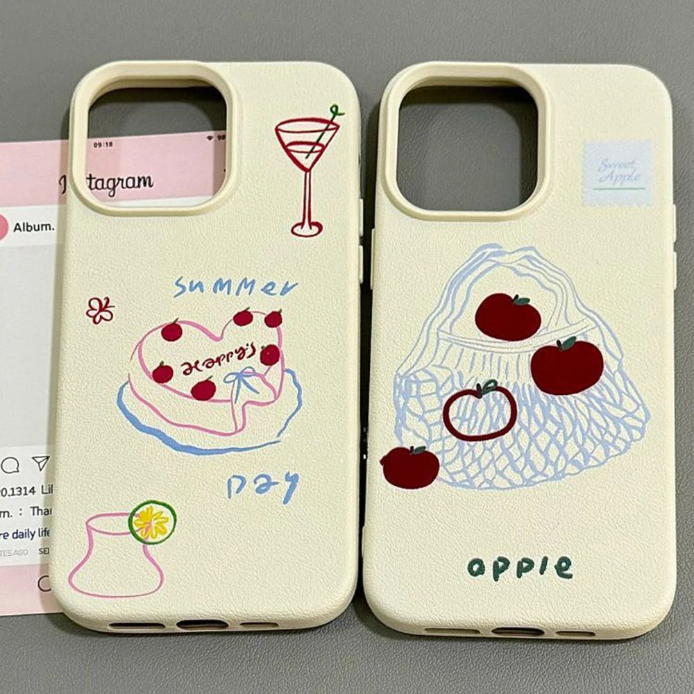 INS Leather Shockproof Soft Silicone iPhone Case