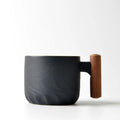 Vintage Coffee Cup Handmade Mug with Wooden Handle for Home Kitchen Bar