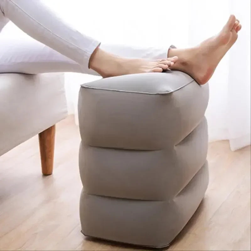 Inflatable Travel Footrest Pillow for Airplane Car Bus
