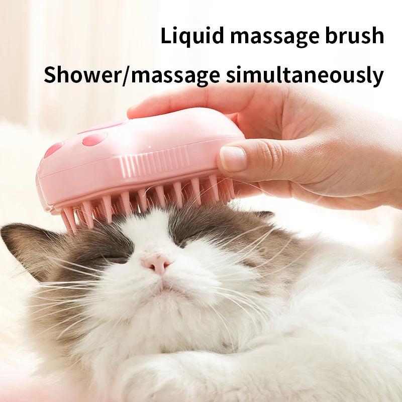 3 in 1 Pet Steam Brush for Cat Dog Grooming