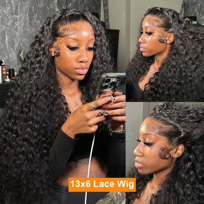 Loose Deep Wave Human Hair Wig – HD Lace Front Glueless Wig Natural Hairline