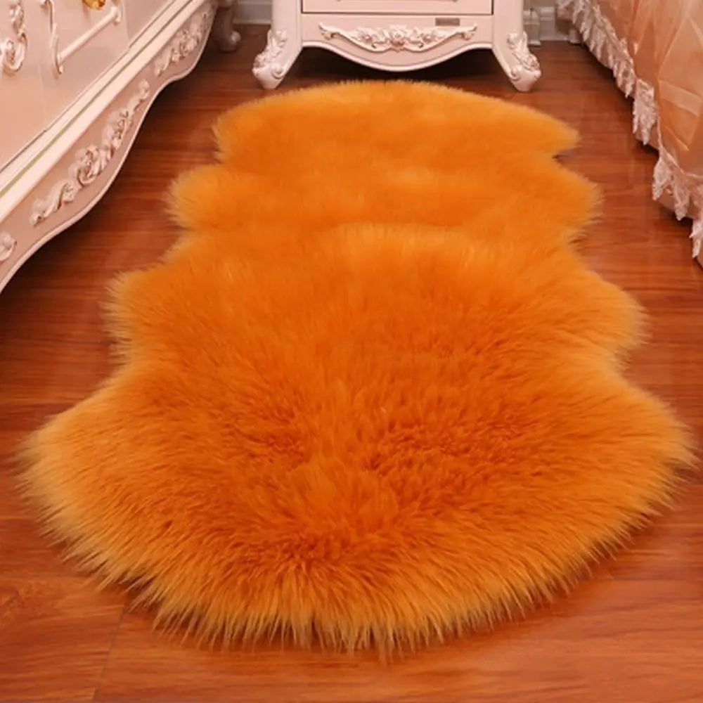 Artificial Sheepskin Rug Long Hair Fluffy Soft Faux Wool Shaggy Floor Mat Home Decor
