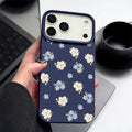 Small Flowers Shockproof Soft Silicone Leather Texture Cover iPhone Case