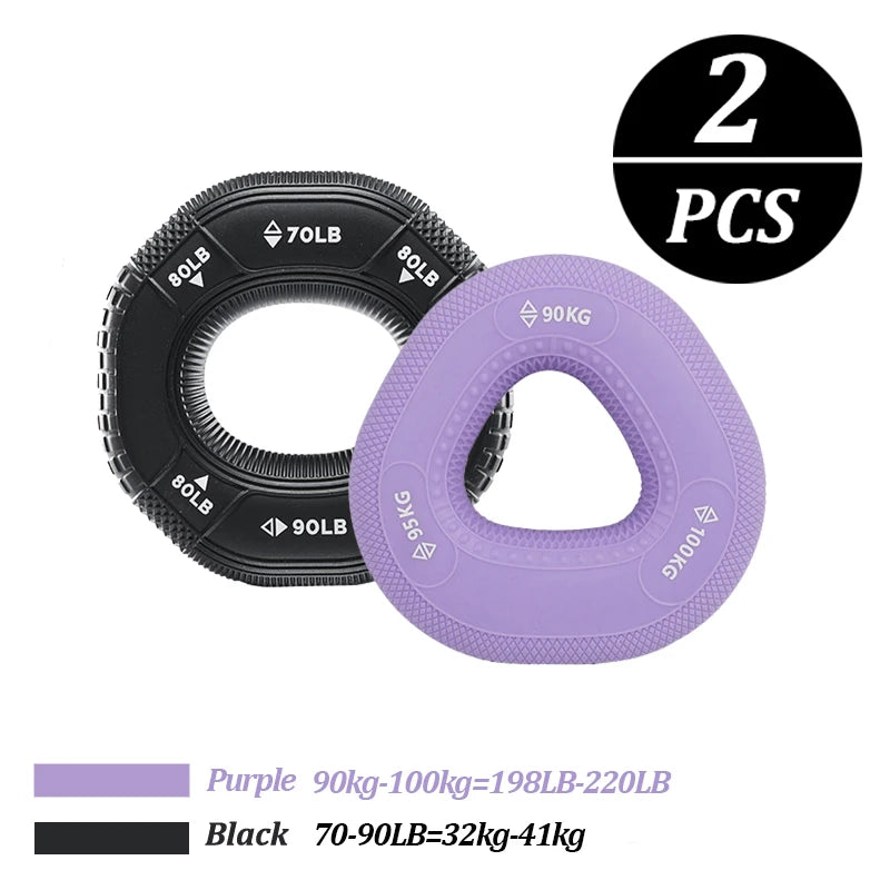 Silicone Hand Grip Strength Trainer 20–90LB Finger Forearm Exerciser Gym Grip Ring