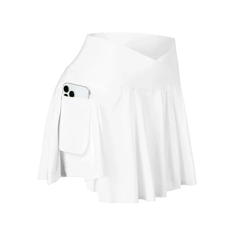 Women Tennis Skort High Waisted with Pockets Athletic Running Workout Skirt