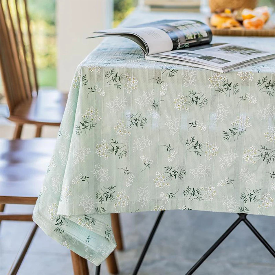 Daisy Cotton Floral Rectangle Tablecloth Kitchen Dining Table Cove
